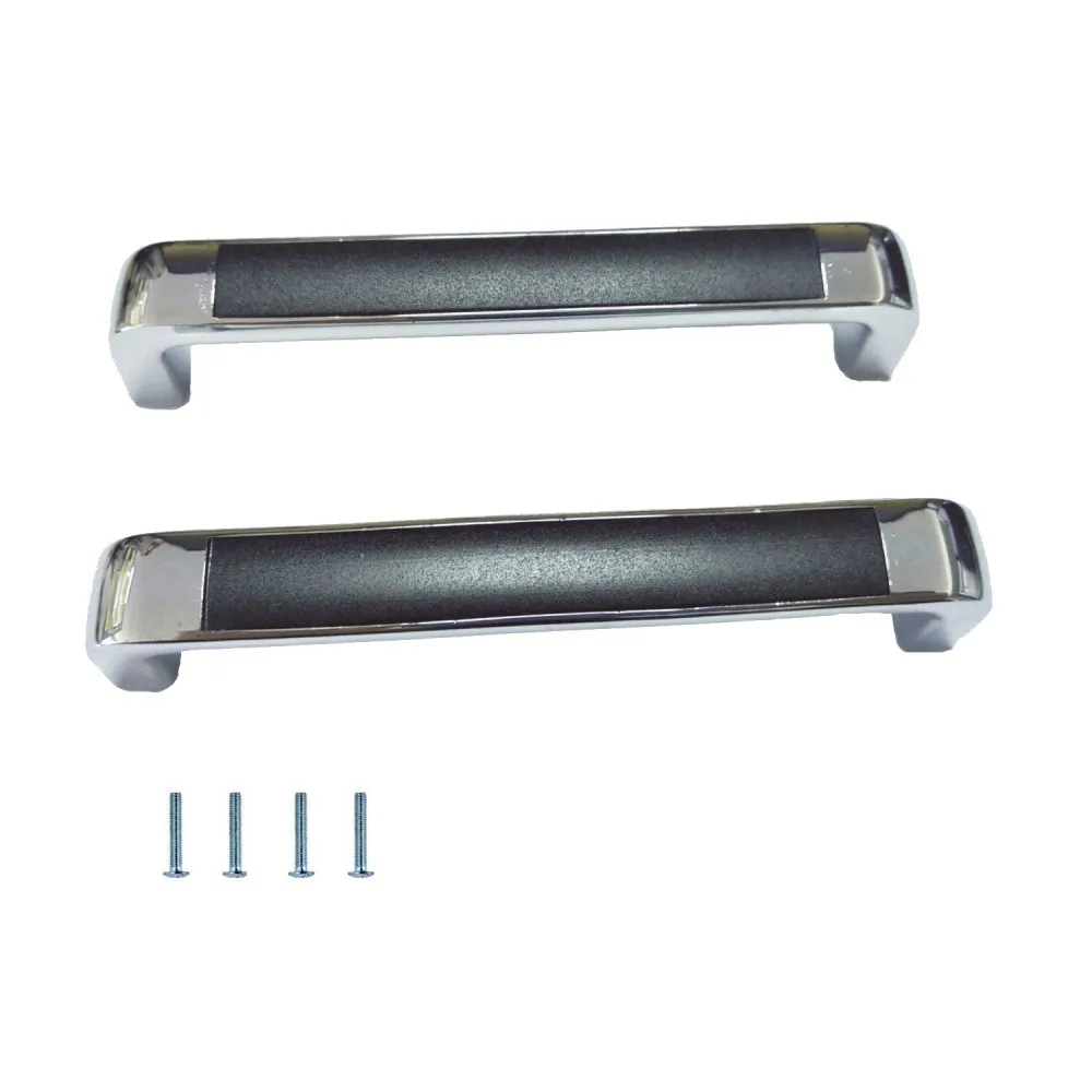 LWZH 2 Packs Metal Cabinet Hardware Door Bar Pull Handle Set for Furniture Closet Drawer Kitchen Matte Black Handles with Screws