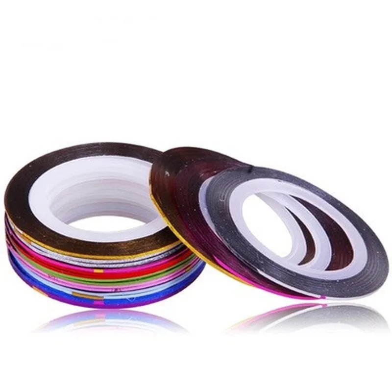 

12Pcs/Lot 1mm 12 Colors Glitter Nail Striping Tape Line For Nails DIY Decoration Nail Art Stickers Beauty Accessories