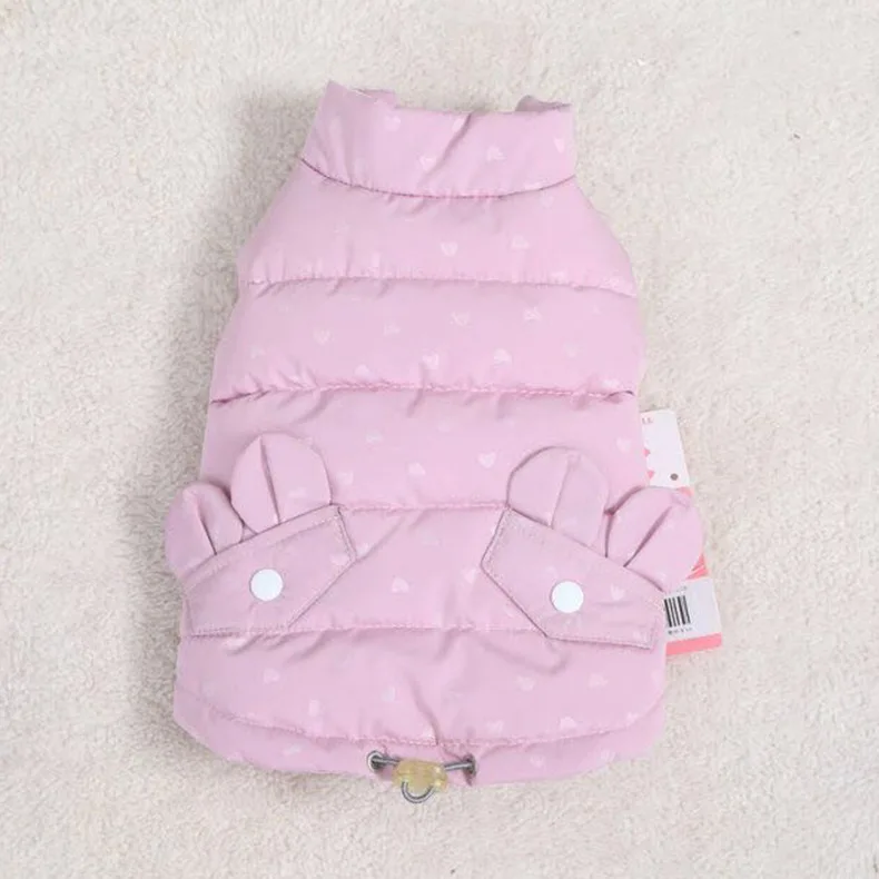 Petminru зимняя утепленная куртка-пуховик плюшевый медведь для домашних собак, щенков, Стеганый жилет Костюмы теплое пальто на собаку, для питомца одежда - Цвет: Розовый