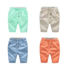 Повседневные штаны; Бриджи; хлопковые Тонкие штаны для маленьких мальчиков; одежда для детей; детские брюки; брюки для мальчиков; детская одежда; однотонные