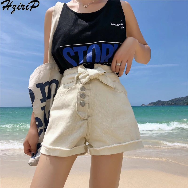 Женские повседневные шорты HziriP однотонные свободные однобортные универсальные