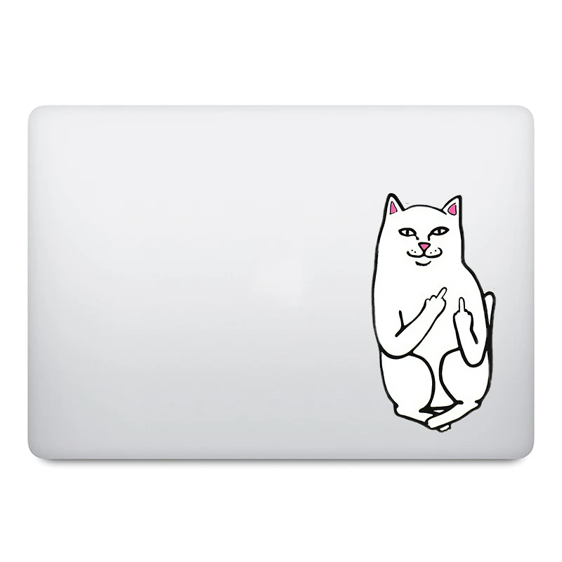 Средний палец кошка Юмор ноутбука Стикеры для наклейка на MacBook Pro Air retina 11 12 13 14 15 дюймов Ми Mac книга кожи тетрадь s