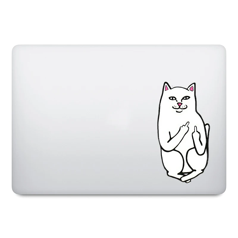 

Middle Finger Cat Humor Laptop Sticker for Macbook Decal Pro Air Retina 11 12 13 14 15 inch Mi Mac Book Skin Notebook Stickers