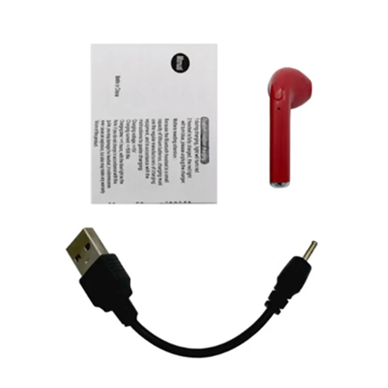 10 шт./лот I7 i7s TWS беспроводные наушники-вкладыши Bluetooth наушники-таблетки с гарнитурой с микрофоном для телефона iPhone Xiaomi huawei - Цвет: right red