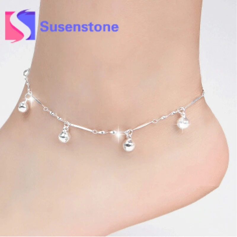 

Cute 5 Bells Womens Boho Chain Ankle Bracelet Barefoot Sandal Beach Wedding Foot Jewelry Silver Joyeria de plata Cheap Wholesale