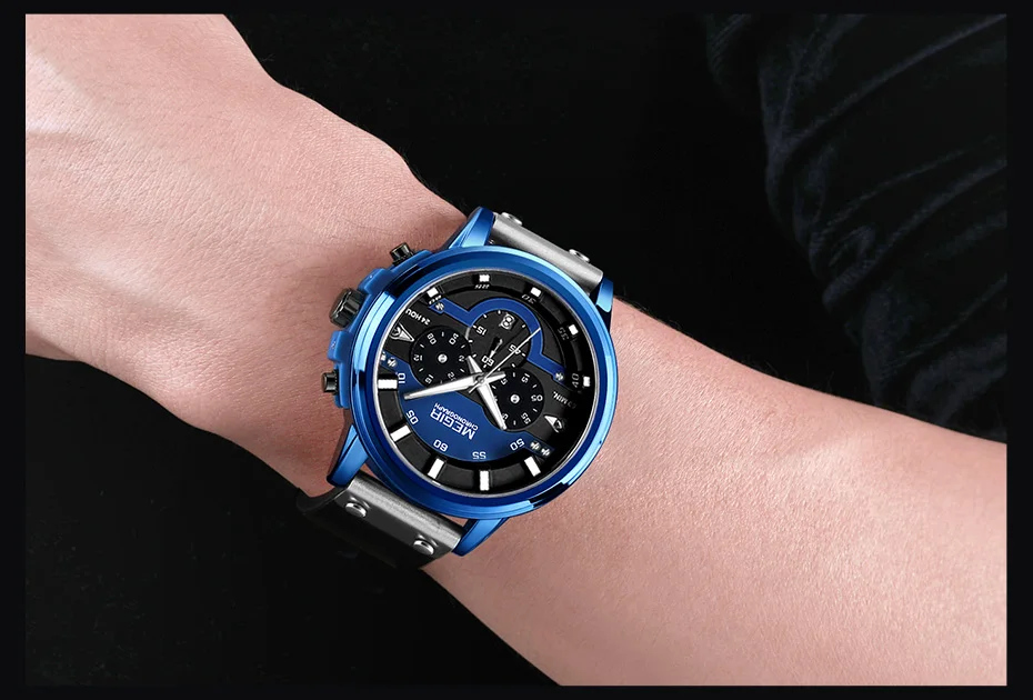 MEGIR часы мужские спортивные водонепроницаемые мужские часы лучший бренд Роскошные Кварцевые наручные часы Erkek Kol Saati Relogio Masculino