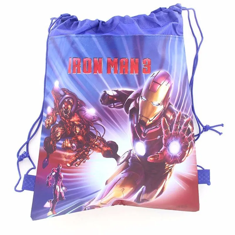 Iron Man Children s Schoolbag Cartoon Children s Drawstring Backpacks for Young Kids Girl font b