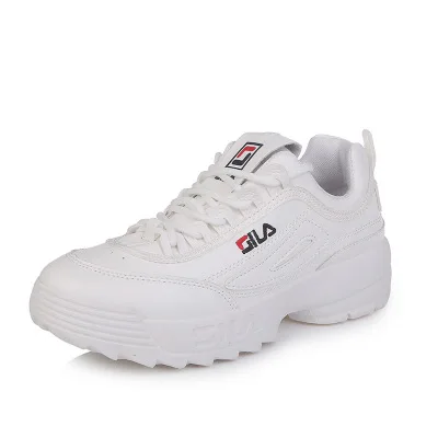 B white dad shoes new fashion lace-up round-toe breathable plaftorm sneakers dad sneakers women white shoes casual shoe - Цвет: B white