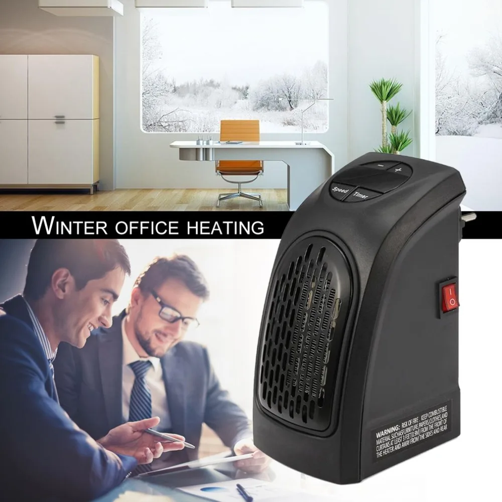 

Mini Heater Fan Electric Radiator Heater Plug in Hot Air Heater Blower for Office Home Timer with Adjustable Speed
