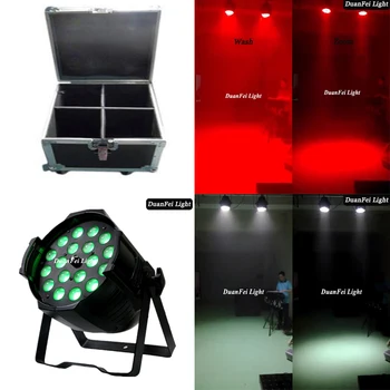 

With Flycase 4lot Aluminum Alloy Perfect Lights 18x10w quad color 4in1 led rgbw par zoom washing indoor dj par 64 led rgbw 10wat