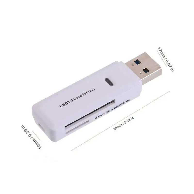 Mini USB 3,0 Class10 высокое Скорость Card Reader Поддержка Micro SD TF SD MMC карта SDXC с Светодиодный индикатор считыватели карт памяти