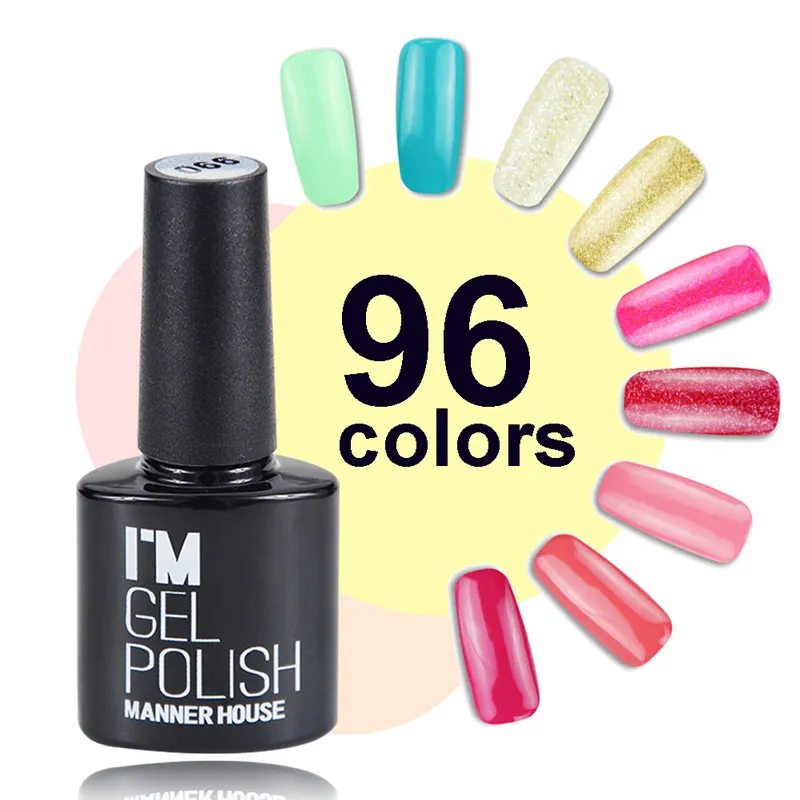 

MANNER HOUSE 96 Colors Rose Quartz Serenity UV Gel Base Top Coat UV Lamp Nail Art Design Hot Sale Nail Gel Lacquer #59-#87