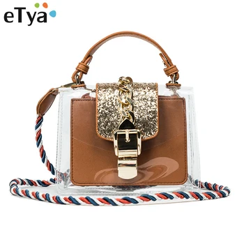 

eTya Hot Sale Women Shoulder Bags Female Sequins Crossbody Bag Ladies Purse and Handbags Soft Transparent PVC Messenger Bag