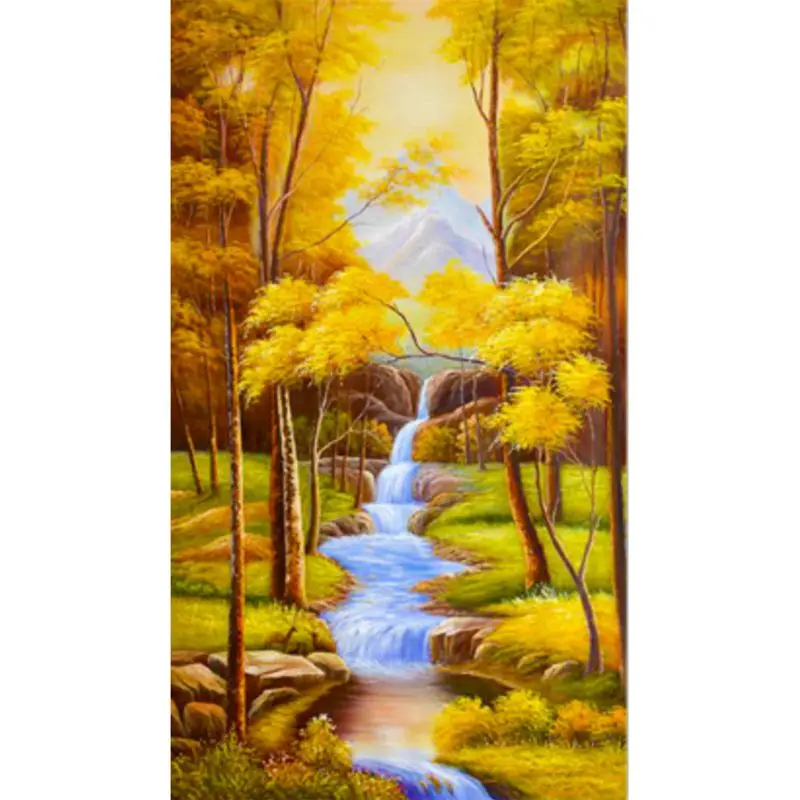 

Autumn Small River Landscape 5D DIY Full Diamond Painting Embroidery Drill Mosaic Needlework Cross Craft Stitch Kit Home Decor