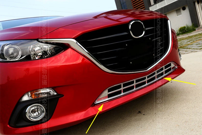 Аксессуары подходят для MAZDA 3 AXELA 2014 2016 хромированный передний нижний бампер
