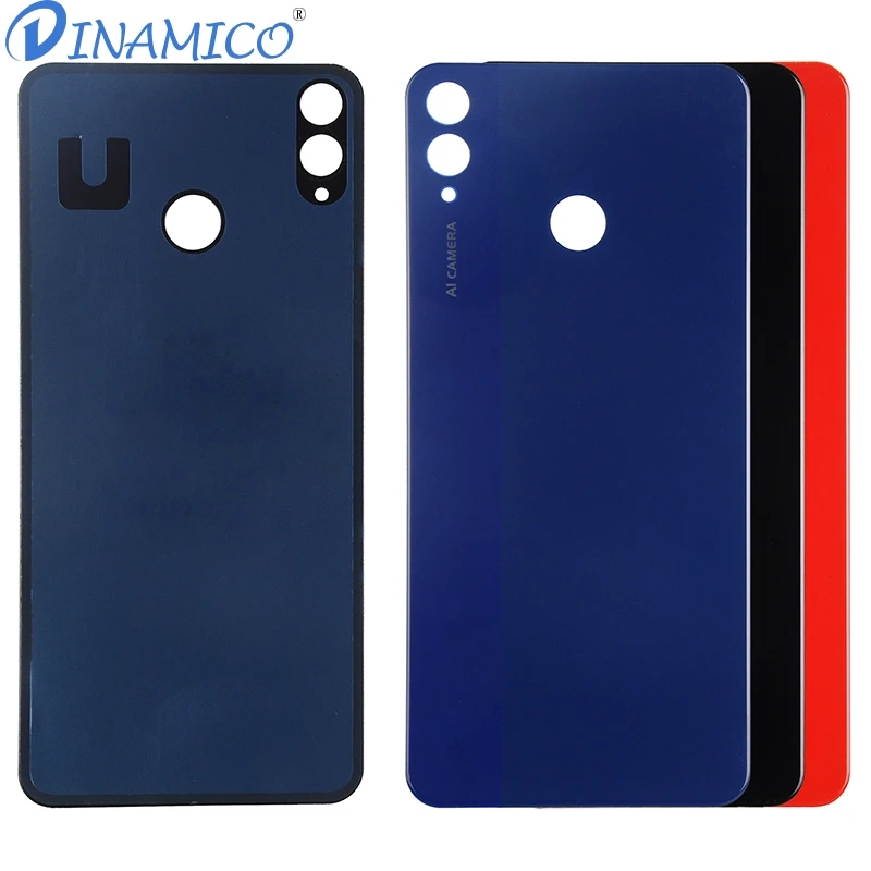 Dinamico 8X задняя крышка корпуса для huawei Honor 8X задняя крышка аккумулятора стеклянная панель Задняя крышка корпуса Дверь+ клейкая наклейка 10 шт