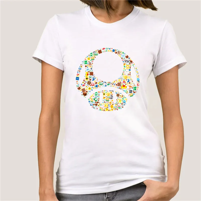 

Summer Fashion Super Mario Women T Shirt Funny Print Female T-shirt Woman Tee 022