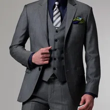 Дешевые смокинги Жениха Лучший мужской костюм жениха/Мужские костюмы жениха блейзер(пиджак+ брюки+ жилет+ галстук свадебное мужское платье/traje novio