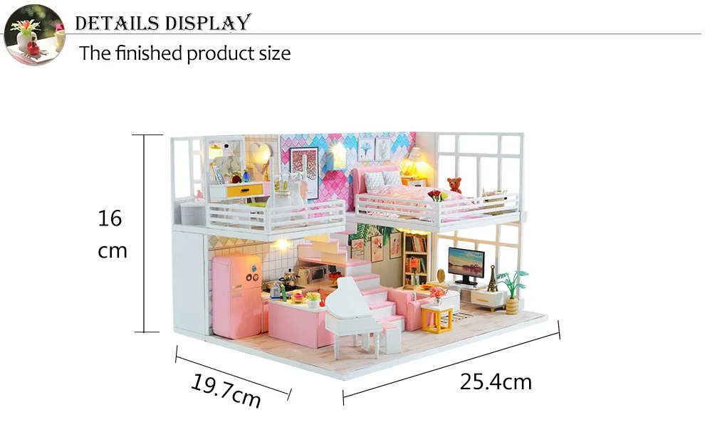 3D Деревянный миниатюрный Diy кукольный домик музыкальная шкатулка ручная сборка модель кабины аксессуары мебель для спальни игрушки для детей