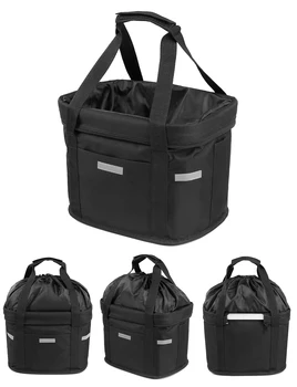 

Lixada Bicycle Front Basket Removable Waterproof Bike Handlebar Canvas Basket Pet Carrier Frame Bag Cycling Bag