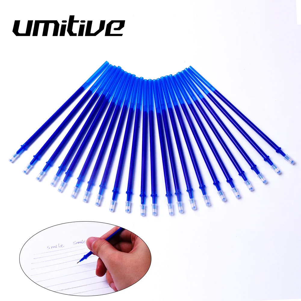 

Umitive10/30pcs 0.5mm Erasable Gel Pen Refill Black Blue Ink Rod Magic Washable Handle School Office Writing Supplies Stationery