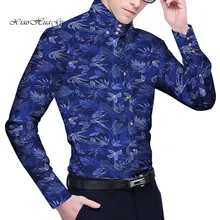 Костюм Блейзер Рубашка Формальная Мужская африканская печать рубашка Топы Bazin Riche платье рубашки Свадебная деловая Вечеринка рубашки WYN466