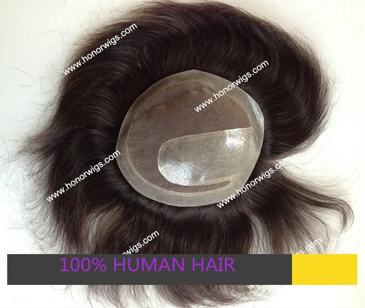 

Natural hairline natural color straight left part mens toupee natural color hair custom personal order touper