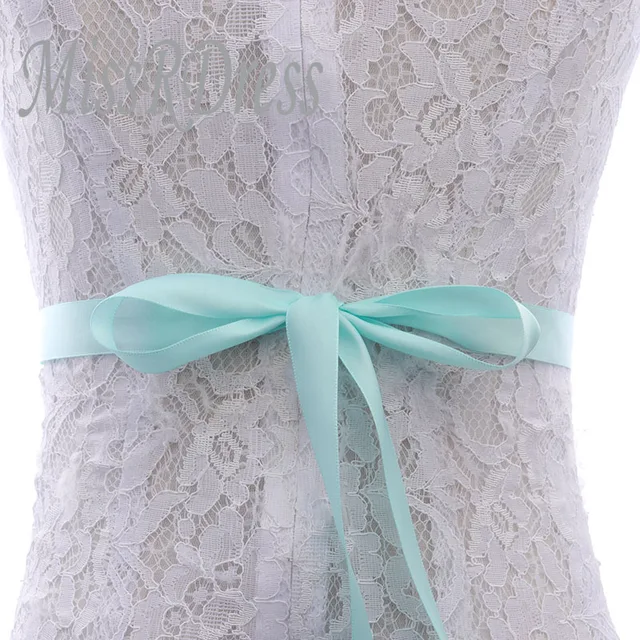 MissRDress Rhinestones Wedding Belt Handmade Pearls Bridal Belts Silver Crystal Flower Bridals Sash For Women Prom Dresses JK835 Mint Green