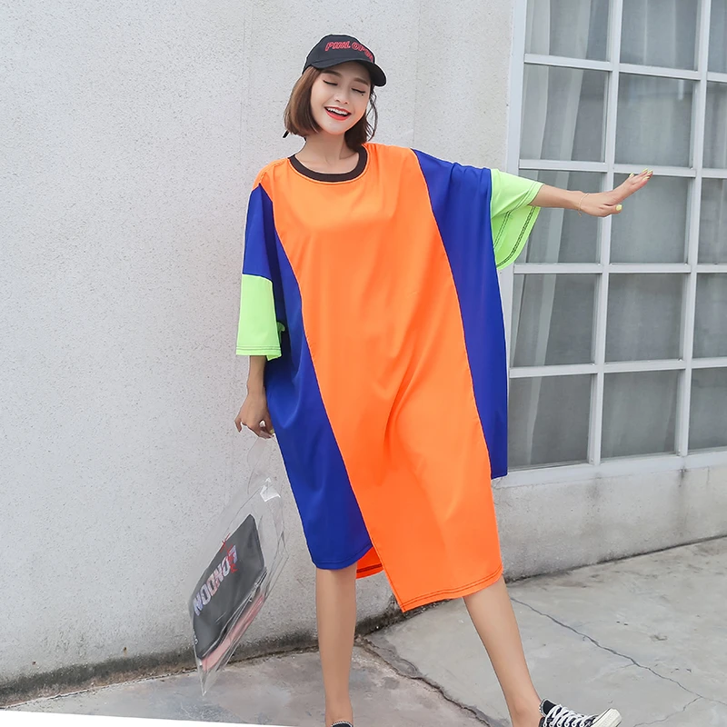 Neon t shirt dress plus size Clearance