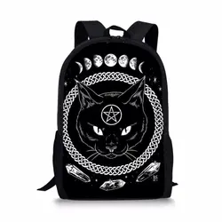 Индивидуальные новый основной школьные рюкзаки для девочек Готический Moon Phase Witching школьная сумка «кошка» детей рюкзак подростков Bookbag Kawaii
