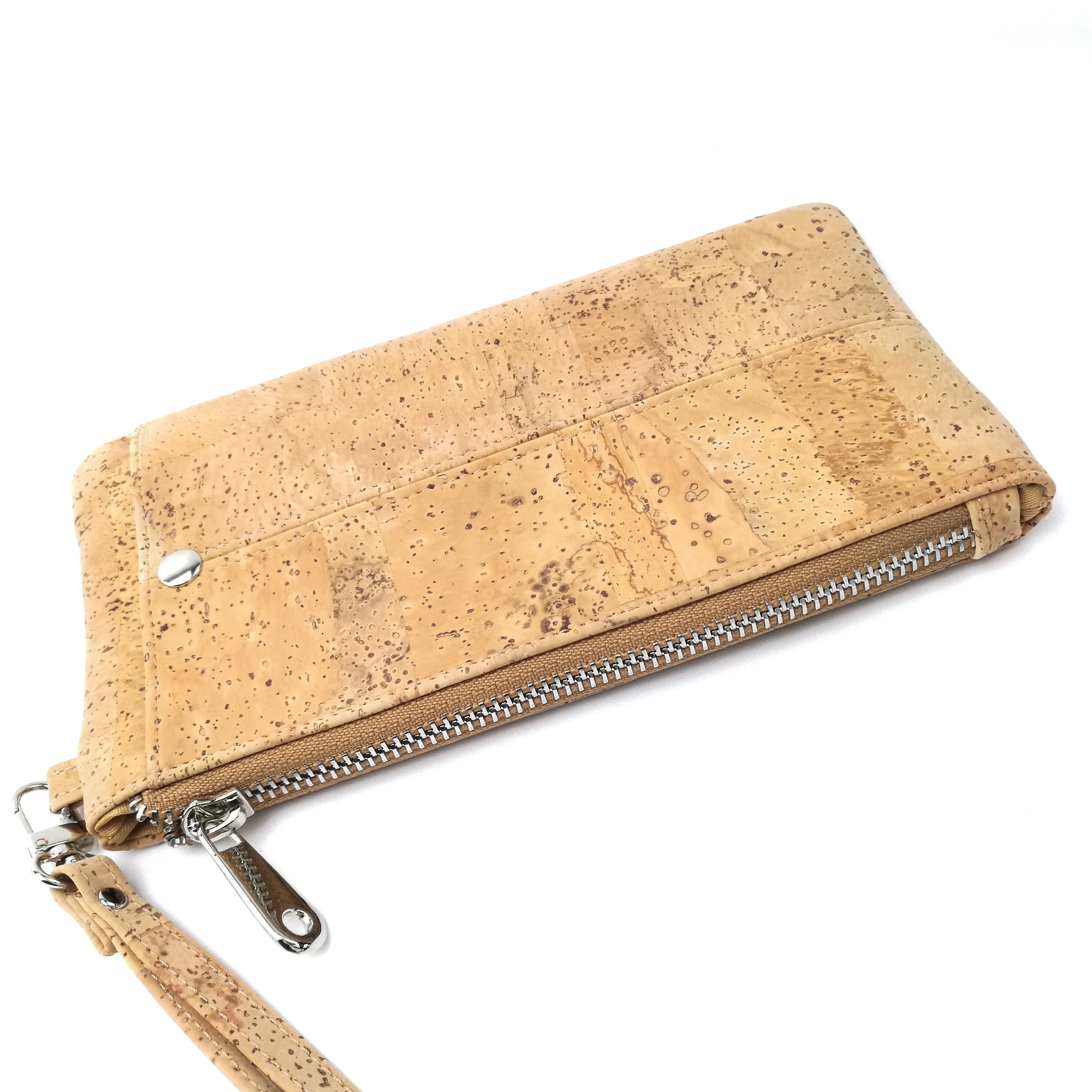 Classic Women's Cork Clutch with Cell Phone Purse for Vegan Fashion Wooden Handbag
