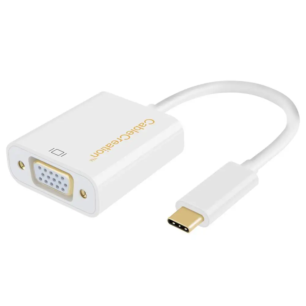 CableCreation Gold USB 3.1 Type C (USB-C) to VGA Adapter (DP Alt Mode) for Apple The New Macbook/ Chromebook Pixel/Dell and more
