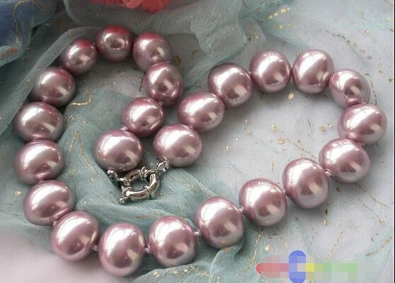 

FREE SHIPPINGP2939 17" 19mm EEG LAVENDER SOUTH SEA SHELL PEARL NECKLACE