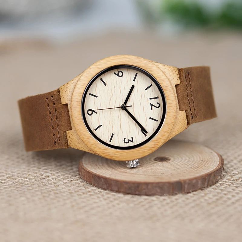 Zegarek damski drewniany na skórzanym pasku Bobo Bird Note A32 damski 10 Damski drewniany zegarek Bobo Bird Note A32