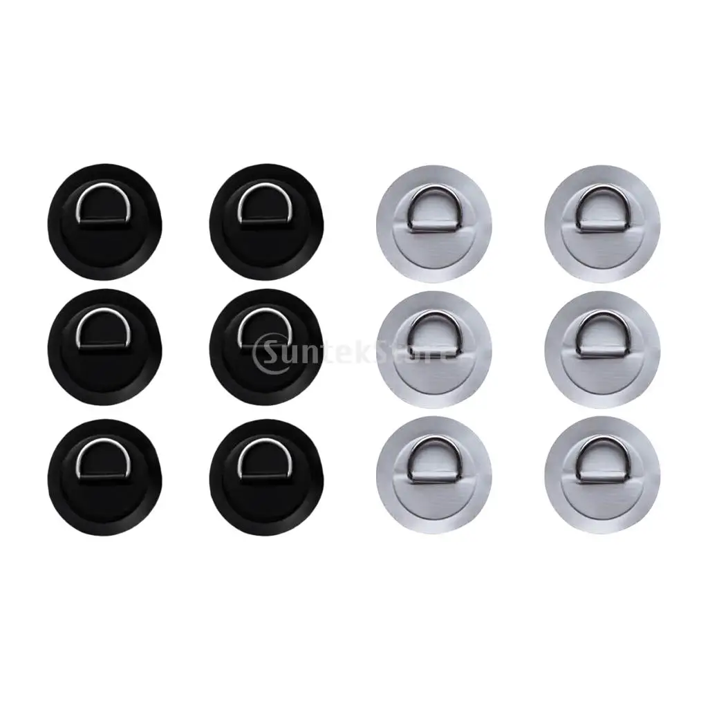 12Pcs/set 3.15`` 316 Stainless Steel D Ring Pad/Patch for PVC Inflatable Boat Raft Dinghy Canoe Kayak Surfboard SUP