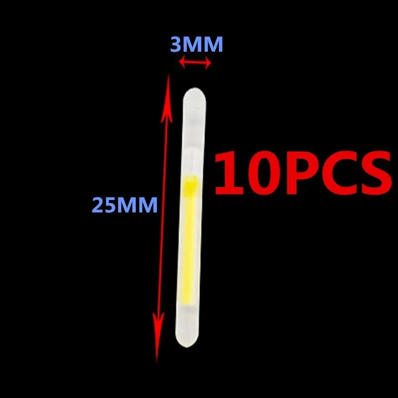 2/10/40 шт. ночной светящийся поплавок для рыбалки Флуоресцентный светильник ручка со штангой мульти-Цвет светильник s темно-палке 4,5*37 мм 3,0*25 мм Pesca - Цвет: 10PCS 25MM