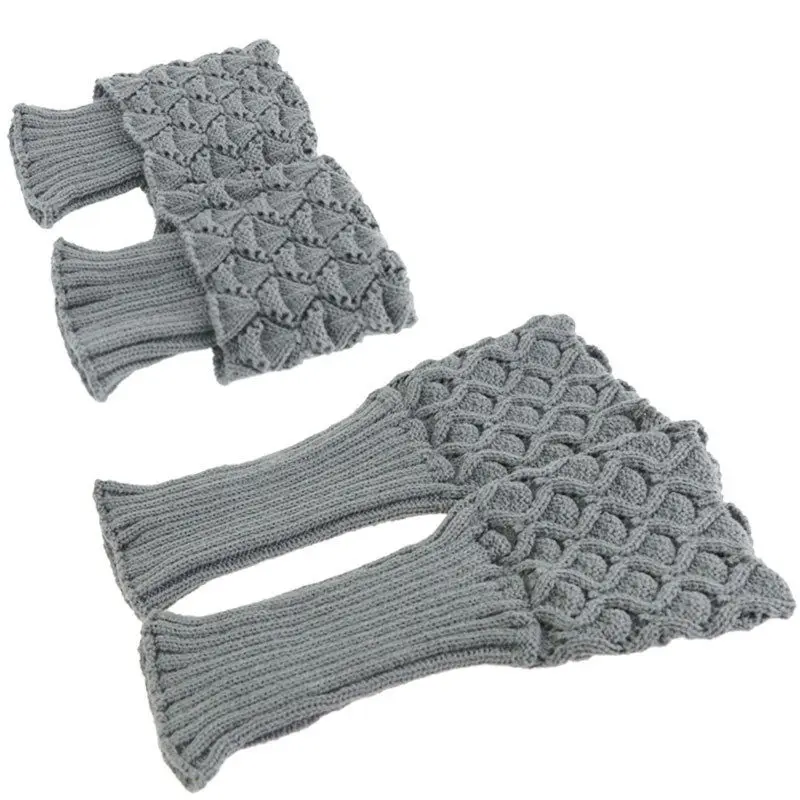 Зима крючком загрузки манжеты оболочки трикотажные Ботворезы носки обувь Гетры Multi Цвет - Цвет: Gray
