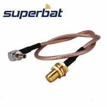 Superbat Switch CRC9 Pigtail Cable SMA Female Bulkhead to CRC9 Right Angle Huawei Mobile Broadband Antenna RF cable RG316 20 cm