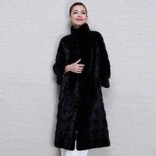 Зимнее Новое толстое теплое женское меховое пальто высокого качества длинная Искусственная шуба из кролика Рекс черная парка куртка пальто PC079