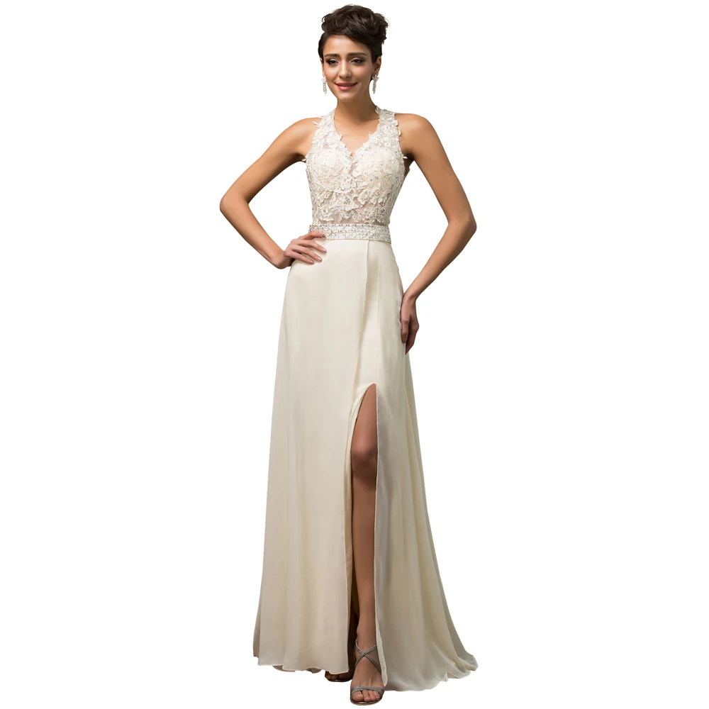 long gown beige color