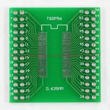 PHISCALE 5 шт. плата адаптера TSOPII/TSSOP56/SOP56(SMD для DIP) 0,635/0,8 мм Шаг SDRAM