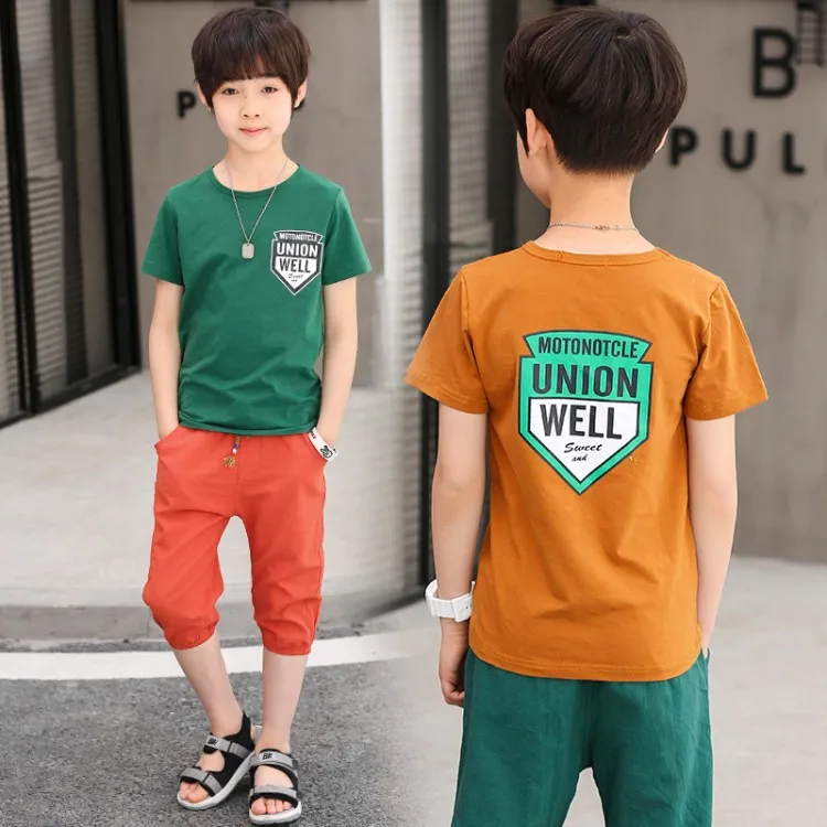 بدلة رياضية للبنين الملابس مجموعات الصيف الكرتون صبي الملابس مجموعة أطفال رياضية الأطفال السراويل 6 12 14 سنوات