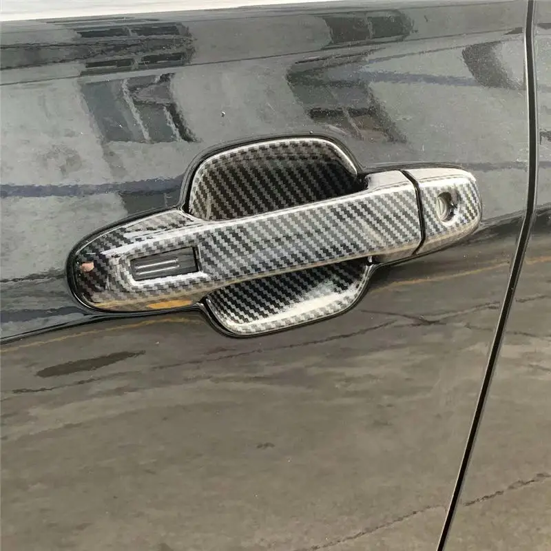 

WELKINRY car auto cover styling for Subaru Forester SK 2019 carbon fiber grain exterior door handle doorknob cup bowl trim