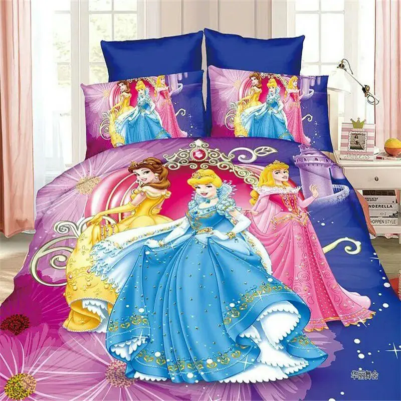 Disney Barbie Princess Bedding Set Twin Size Bed Sheets For Girls