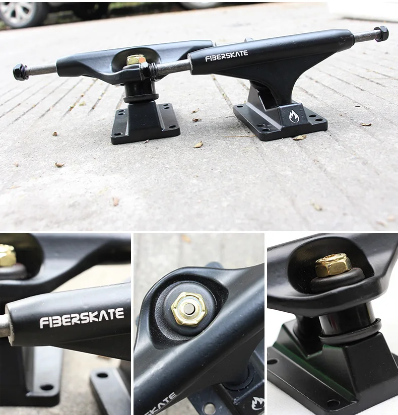 Fiberskate Pro платформа для скейта 5 "полые скейтборд грузовик ходовая часть для скейта SHR95A втулки 2 шт. матовый черный Золотой kingpin