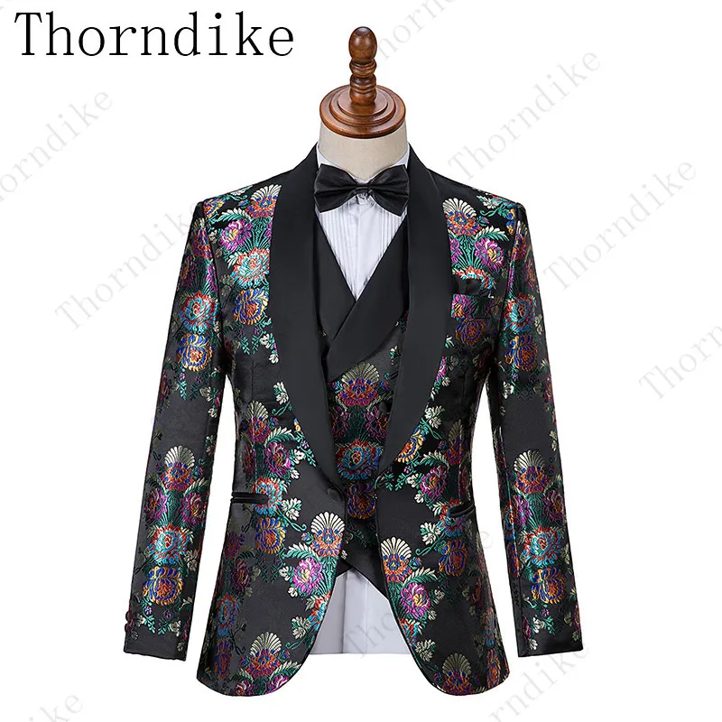 Mens Suit Thorndike Black Jacquard Suits Dinner Suits Tuxedo For Men