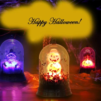 

Creative Witch Pwmpkin Halloween Decor LED Light Indoor Desktop Decoration Multi-color Flashing Holiday Party Bar Night Light
