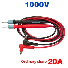 Aiguille multimètre 1000V 20A, 1 paire, pointe d'aiguille, sonde, stylos à Gel de silice ordinaire pointu pour testeur de pointe numérique