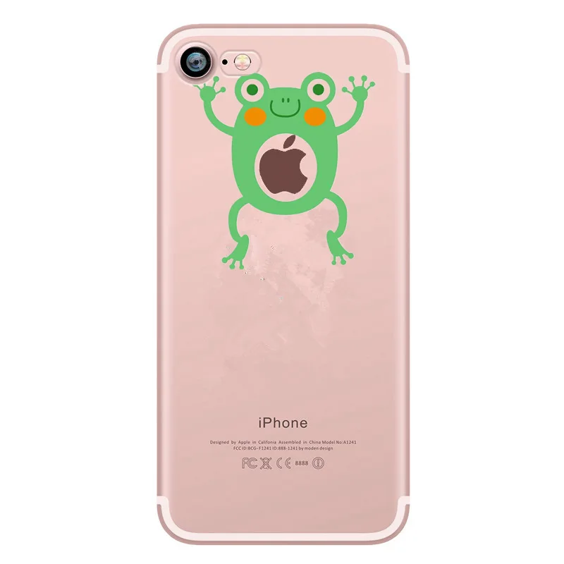Прозрачный мультяшный чехол для iPhone 7 8 Plus силиконовый с изображением жирафа