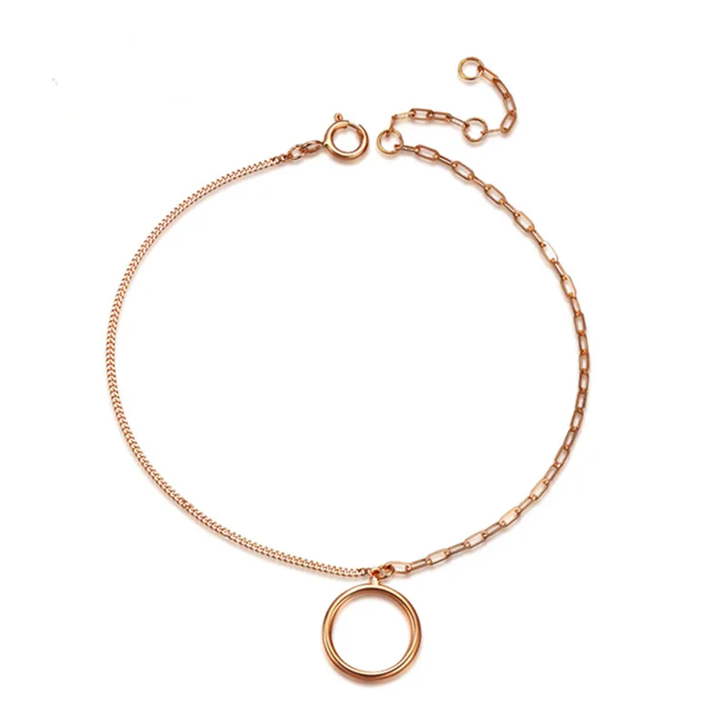 

VOJEFEN 18k Colorful Gold Round Bracelet Asymmetric Chain Bracelet in K Gold Minimalist Bracelet , Delicate Fine Jewelry